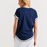 Sunny Tee - Navy/White Ric Rac