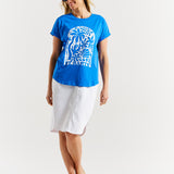 Hailey Short Sleeve Tee - St. Barts Palms Print