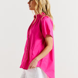 Caspian Blouse - Pink/Red Tipping