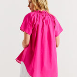 Caspian Blouse - Pink/Red Tipping