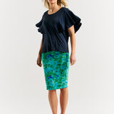 Grecian Frill Tee - Petrol