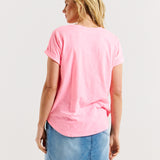 Hailey Short Sleeve Tee - Bright Pink