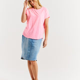 Hailey Short Sleeve Tee - Bright Pink