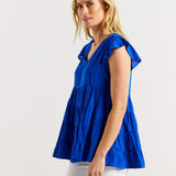 Danica Frill Top - Cobalt Blue