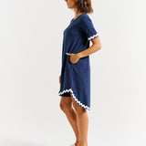 Nyree Dress - Navy/White Ric Rac