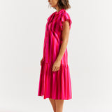 Mari Dress - Red/Pink stripe