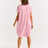 Maxine T-Shirt Dress - Cherry Blossom Stripe