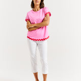 Sunny Tee - Red/Pink Ric Rac