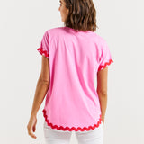 Sunny Tee - Red/Pink Ric Rac