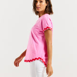 Sunny Tee - Red/Pink Ric Rac