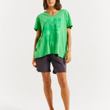 Teagan V-Neck Tee - Surf Beach Print