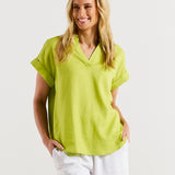 Flores Blouse - Lime Green