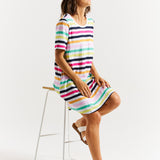 Nyree Dress - Rainbow Stripe