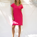 Zena T-Shirt Dress - Raspberry Pink