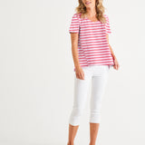 Luella Tee - Cherry Blossom Stripe