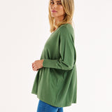 Destiny Relaxed V-Neck Lightweight Knit Jumper - Powder Green