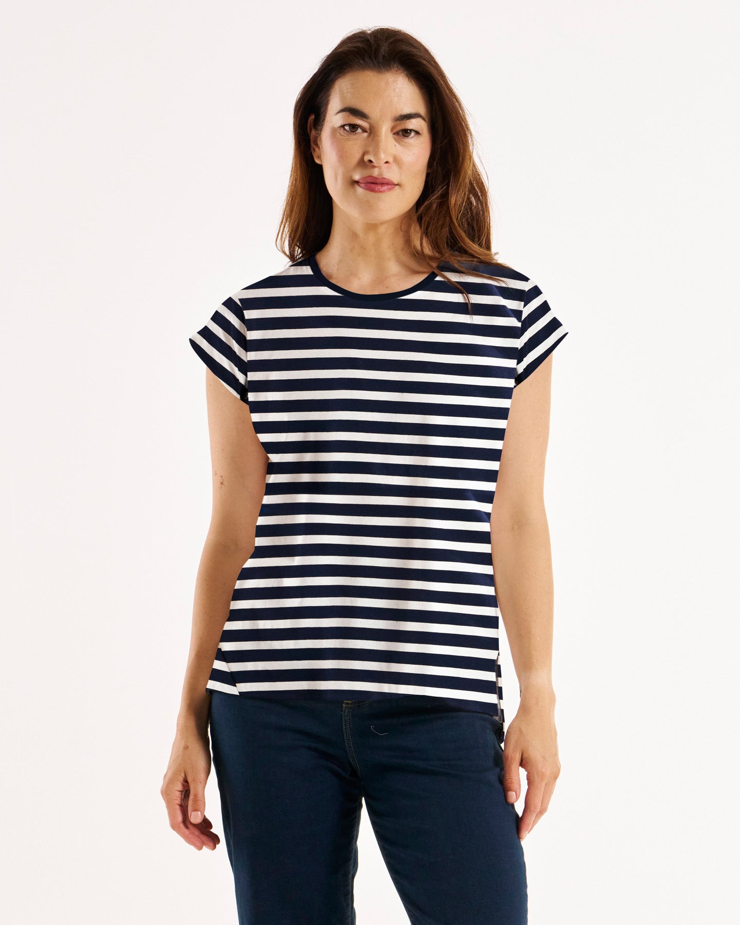 Michaela Top - Navy Stripe