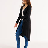 Byron Loose Long Sleeve 100% Australian Cotton Cardigan - Black