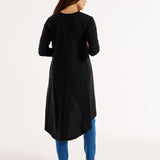 Byron Loose Long Sleeve 100% Australian Cotton Cardigan - Black