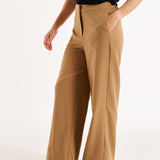 Pamela Mid-High Rise Relaxed Leg Elasticated Pant - Camel