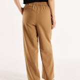 Pamela Mid-High Rise Relaxed Leg Elasticated Pant - Camel