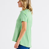 Luella Tee - Green Tea/Cornflower Stripe