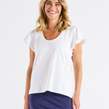 Magnolia Frill Sleeve Top - White