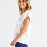 Magnolia Frill Sleeve Top - White