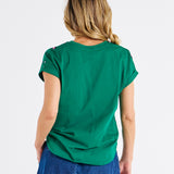 Hailey Short Sleeve Tee - Green Animal Print