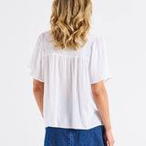 Sandy Shirred Blouse - White