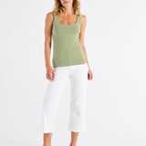 Emma Scoop Tank - Avocado Stripe