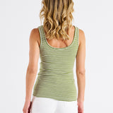 Emma Scoop Tank - Avocado Stripe