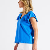 Magnolia Frill Sleeve Top - Powder Blue