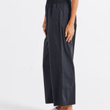 Sevilla Wide Leg Cotton Pant - Black