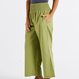 Sevilla Wide Leg Cotton Pant - Pistachio