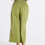 Sevilla Wide Leg Cotton Pant - Pistachio