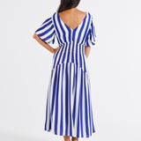 Louisa Dress - Blue Stripe