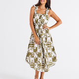 Tiered Maxi Frill Dress - Geo Floral