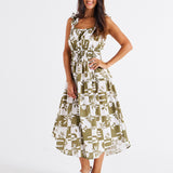 Tiered Maxi Frill Dress - Geo Floral