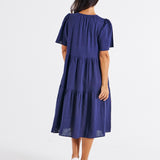 Regina Linen Dress - Navy