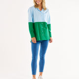 Splice Shirt - Green/Blue Splice