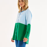 Splice Shirt - Green/Blue Splice