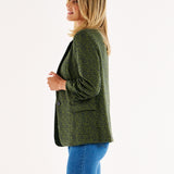 Leopard Jacquard Blazer - Green Leopard Jacquard