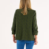 Leopard Jacquard Blazer - Green Leopard Jacquard