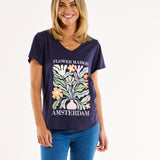 Amber Print Tee - Flower Market