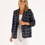 Check Jersey Blazer - Navy Check