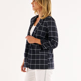 Check Jersey Blazer - Navy Check