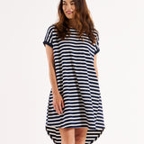 Maxine T-Shirt Dress - Navy Stripe