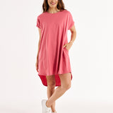 Maxine T-Shirt Dress - Dusty Rose