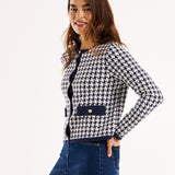 Lady Cardigan - Navy Houndstooth